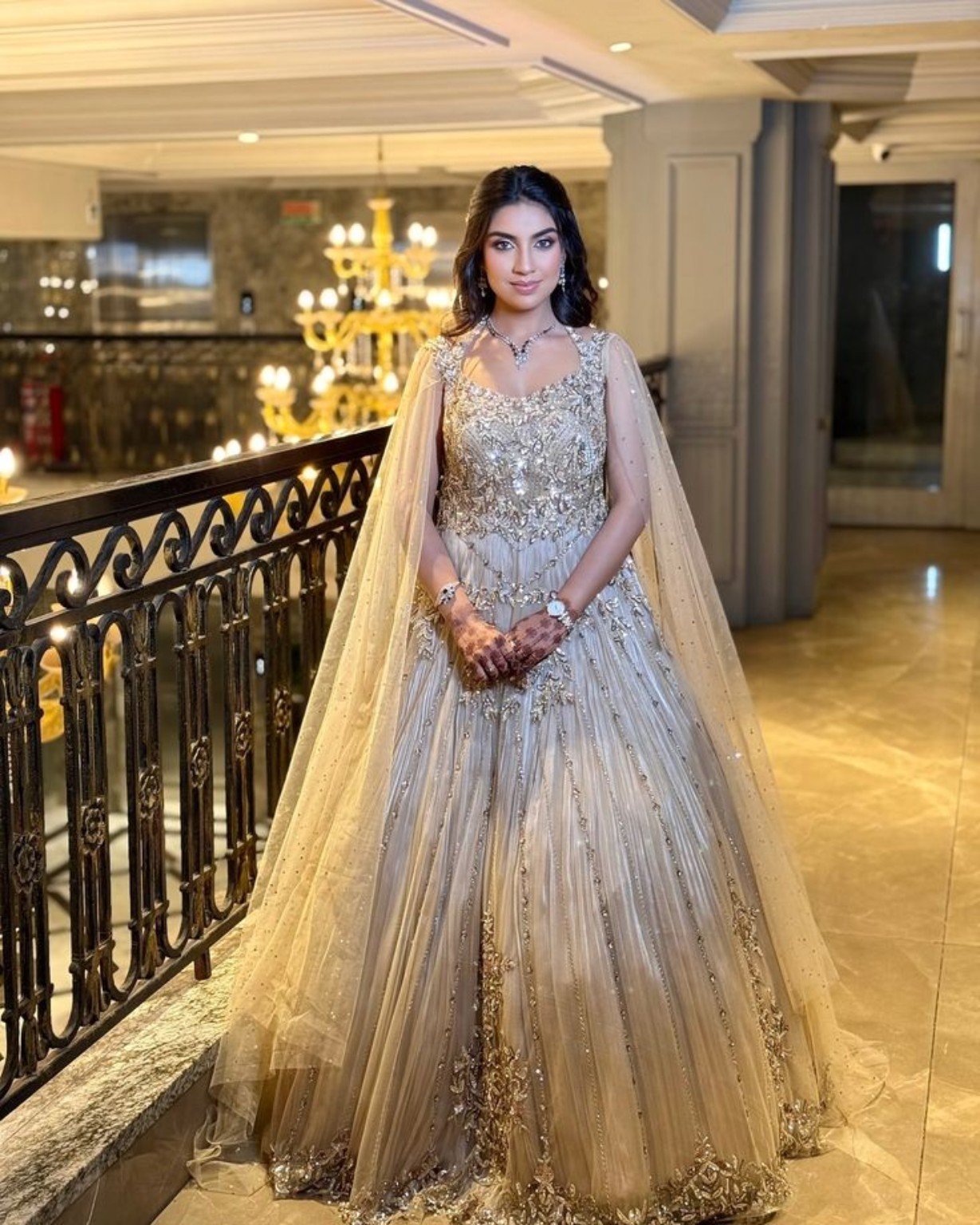 Luxury embellished couture party-wear gown