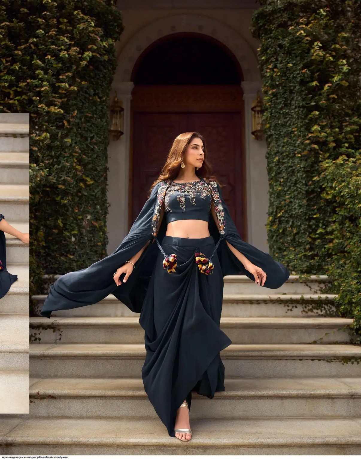 Navy blue party wear outfit